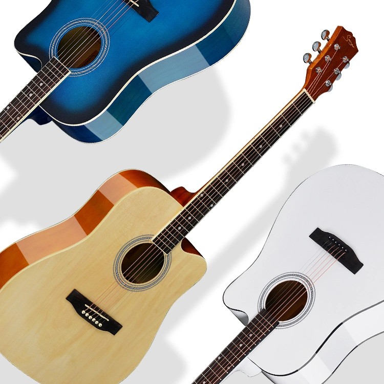 Factory Cheap White Color Acoustic Guitars for Sale Made in China