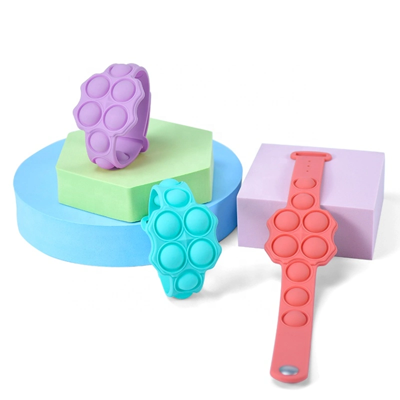 Custom Silicone Fidget Toys Push Bubble Anti-Stress Kid's Wristband