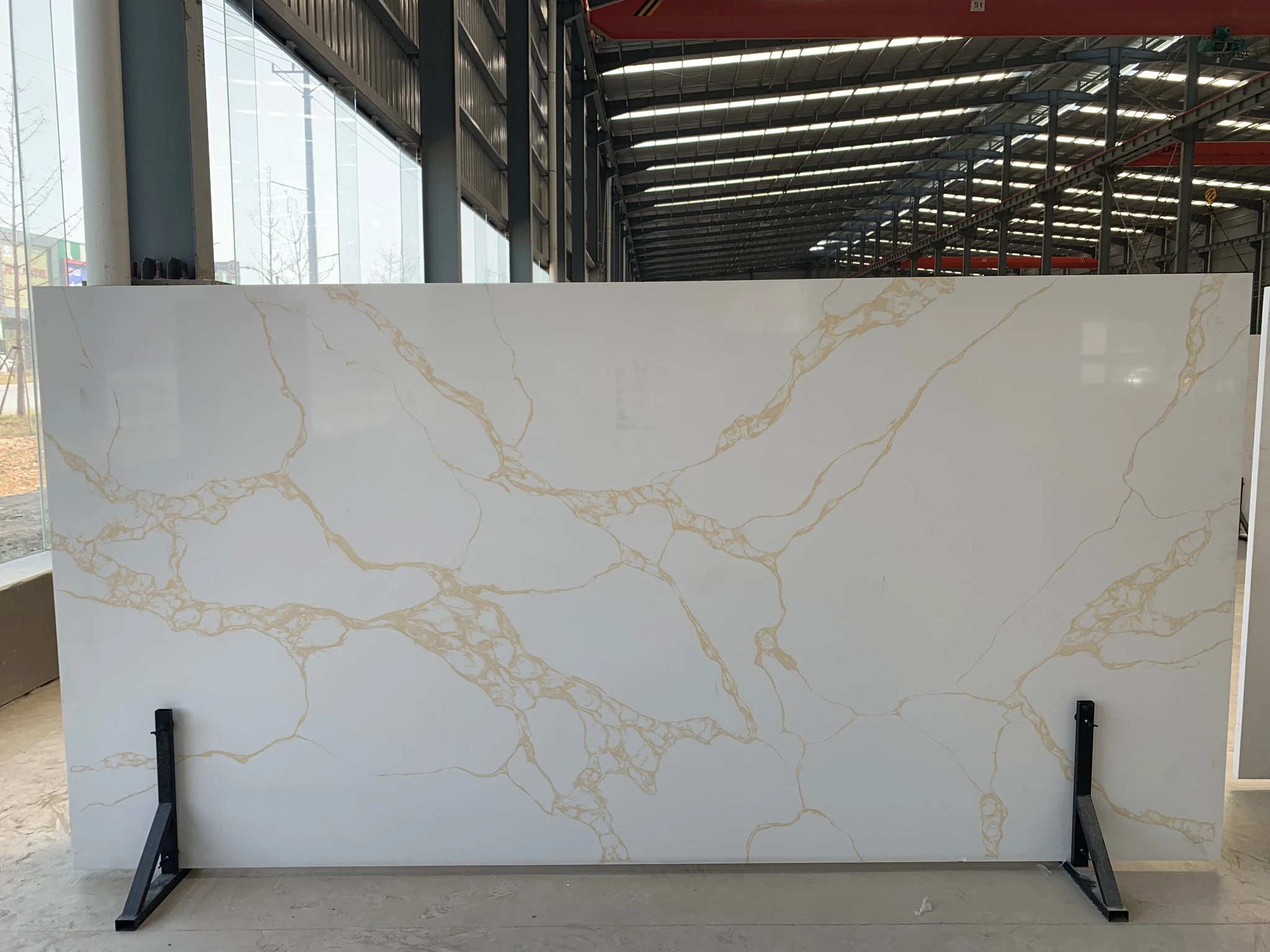 Artificial Stone Polished/Honed Surface Kitchen Venatino Unique Statuario Gold Quartz Cuarzo