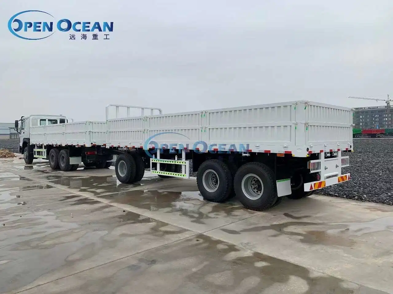 Triachsen Container Pan Trailer 30 Tonnen 40 Tonnen Nutzlast Pan Trailer zum Verkauf