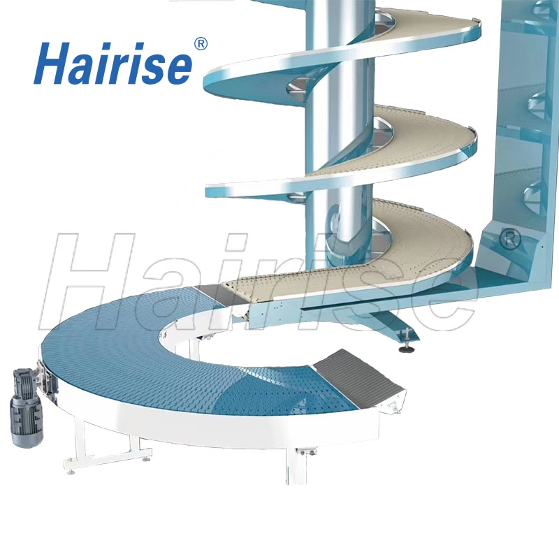 Hairise Customized Available Food Grade Cooling Modular Belt Spiral Conveyor with FDA Certificate