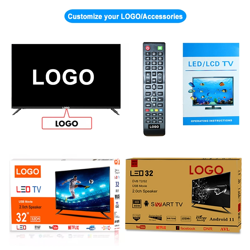 22 24 polegadas 32 40 43 50 55 65 70 TV LCD HD UHD 4K CKD SKD 75 2K UNIVERSAL Televisor doméstico Wi-Fi Android LED Smart TV