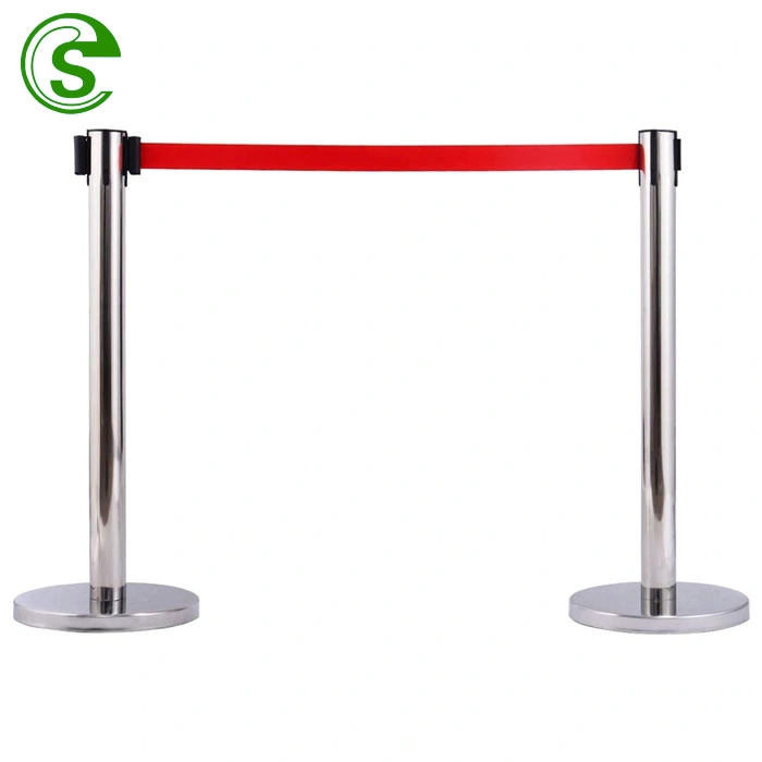 Корпус из нержавеющей стали с массовыми беспорядками Stanchions барьер ремень стоять в очереди