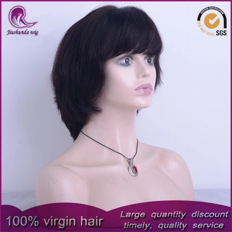 with Bangs Short Bobo Style Chinese Virgin Hair Full Lace Wig