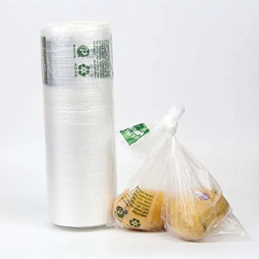 HDPE LDPE Supermarket Use for Meat Rice Fruit Packaging Food Plastic Bags on Roll with Your Own Design Logo