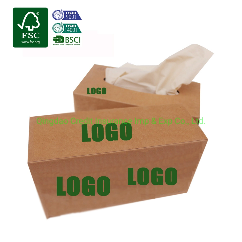 Eco-Friendly Compostable Biodegradable Unbleached Natural Color 100%Bamboo Facial Tissue