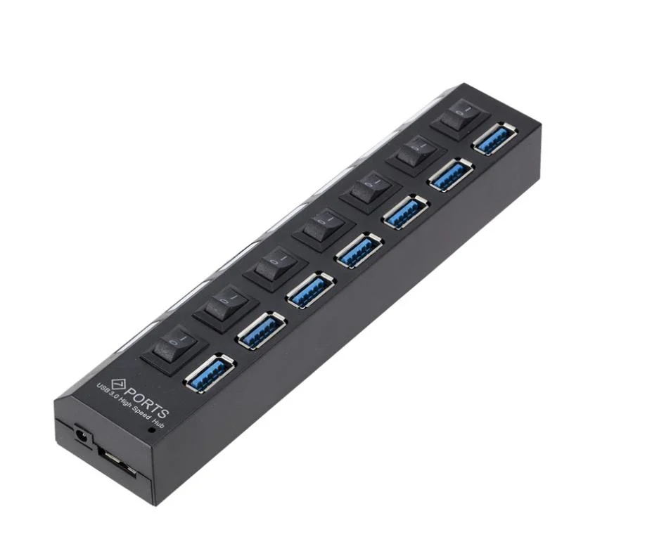 USB-Hub mit 3,0 7 Anschlüssen USB-Hochgeschwindigkeits-Hub mit Switch mit 7 Anschlüssen Nabe