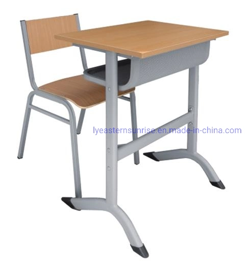 Supply Student Furniture Metal Frame and Wood Top Desk and Chair Set