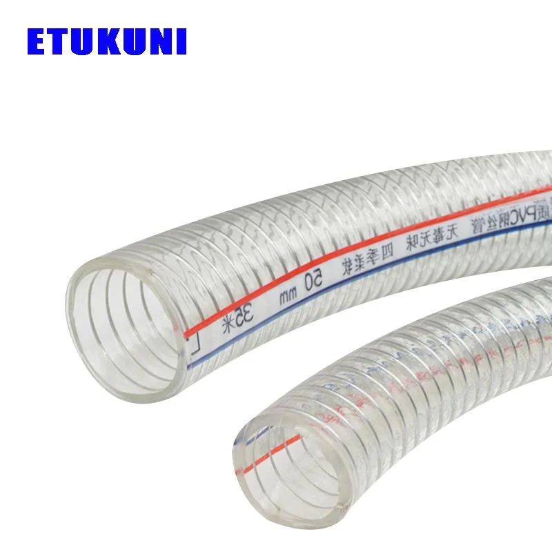 Manufacturer Supply PVC Conduit Pipe Tensile PVC Steel Wire Spiral Reinforced Hose for Water Oil Powder Suction Discharge Conveying