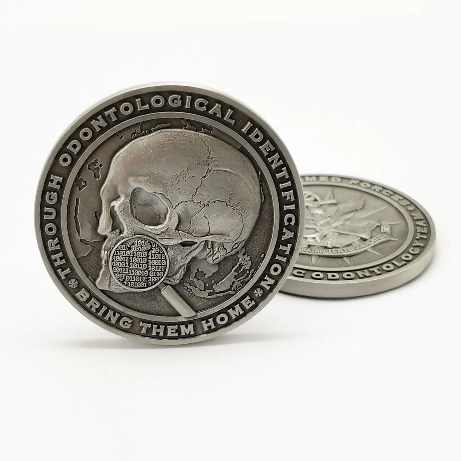 Artesanato de metal personalizada de fábrica o logotipo do Crânio Loja Moedas de colecção de Exibição de moedas de desafio