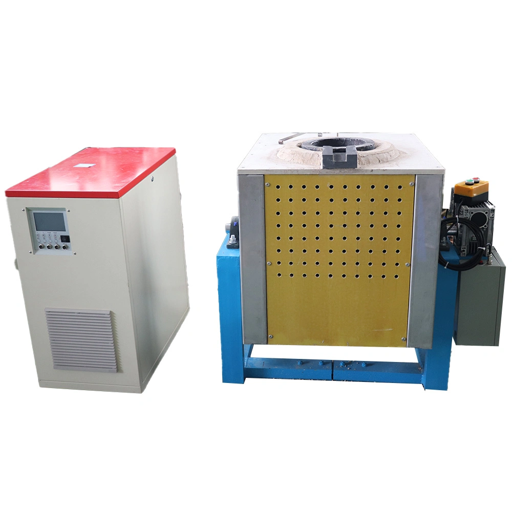 New IGBT Medium Frequency Induction Smelting Furnace Equipment Systems to Fast Melting Iron, Steel, Stainless Steel of 50kg Furnace