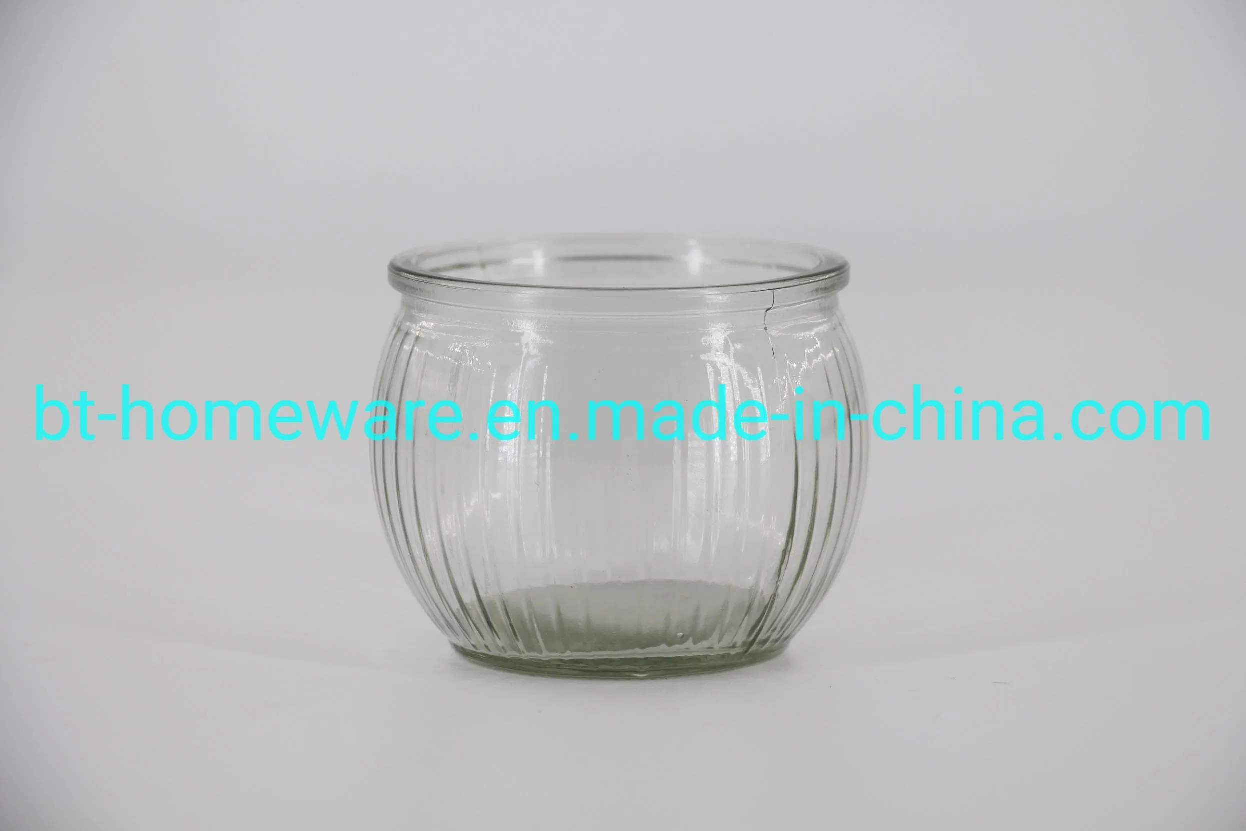 Wholesale/Supplier Hot Sales 175ml 4 Oz 5oz Clear Vertical Stripes Round Watermelons Pumpkins Cup Jar for Candle Making