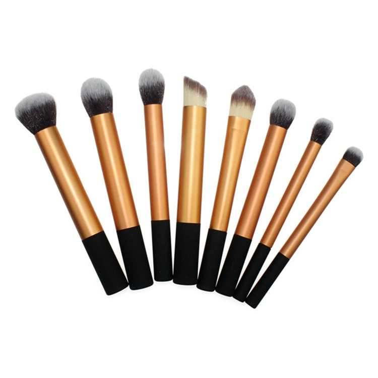 Nueva llegada 8pcs mango negro oro férula populares más populares de etiqueta privada de nuevo contorno de la herramienta pincel de maquillaje maquillaje Juego de cepillos