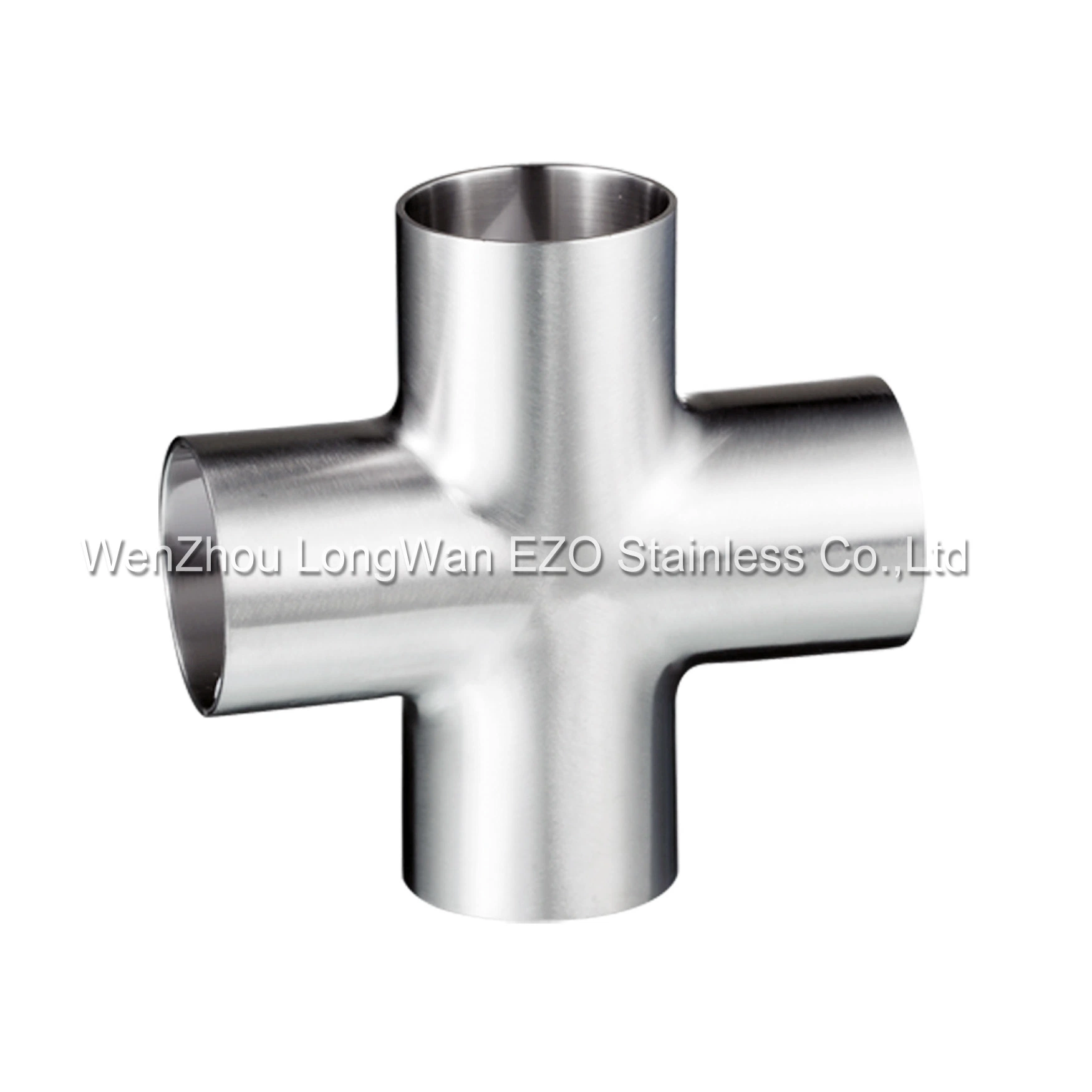 Stainless Steel Sanitary Cross with Two Outlet Clamped