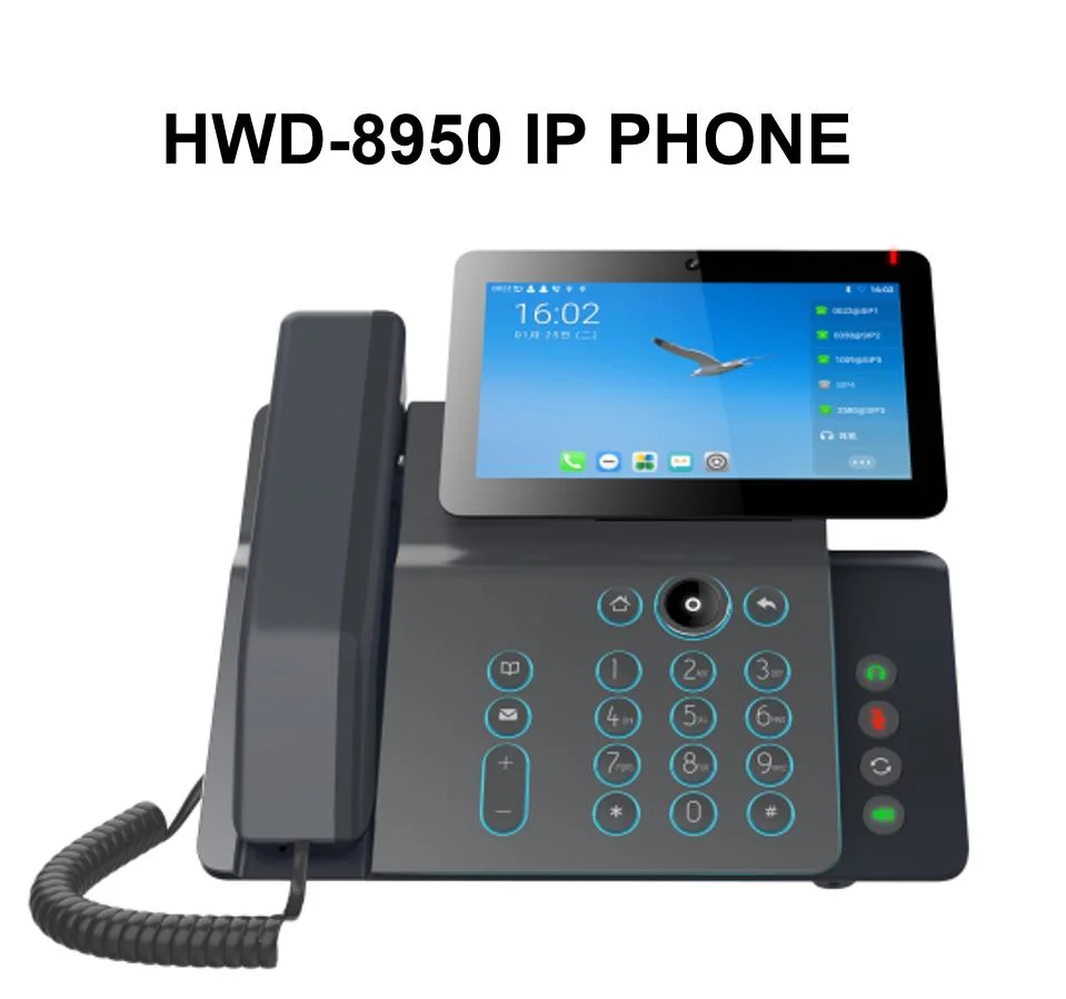 Hwd-8950 Original Novo 4.3 polegadas tela a cores, HD Voz, 20 chamadas SIP comercial Telefone IP