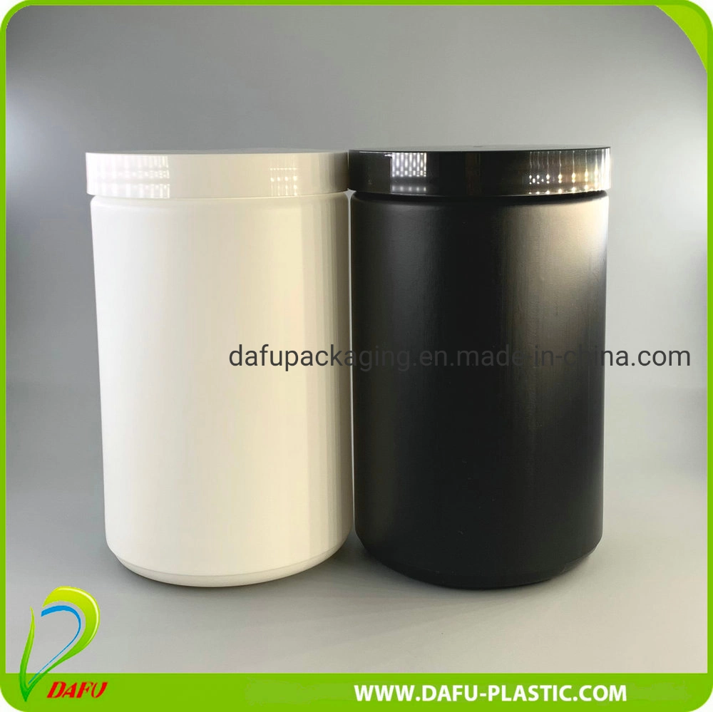 Customizable 800ml HDPE Health Protein Powder Bottle with Silver Lid