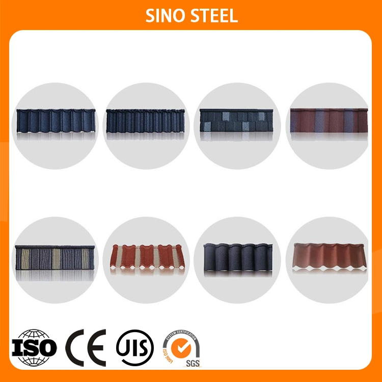 Aluminium Coated Bond Roman Shingle Tiles Colorful Stone Coated Metal Roof Steel Roofing Tiles