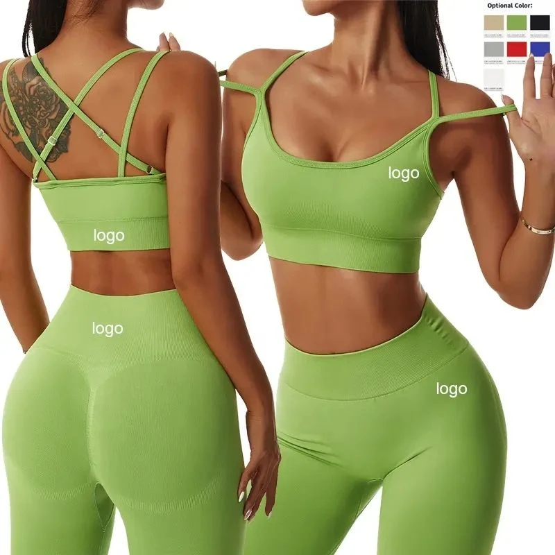 Ribbed Custom Neno Gym Fitness Sets Yoga Sport Two Piece Short Set