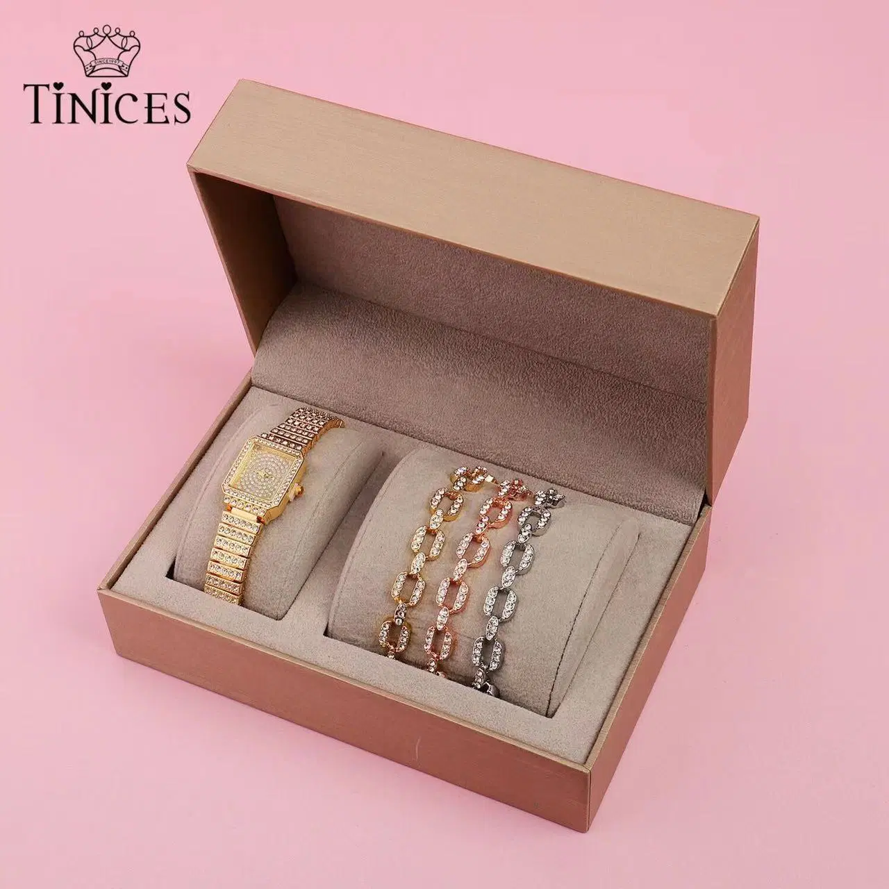 Luxury Diamond Ladies Watch Plus 3 Bracelets Gift Set Ladies Watch Women Watch Gift Watches Luxury Watches Jewelry Watch Quartz Watch Wrist Watch