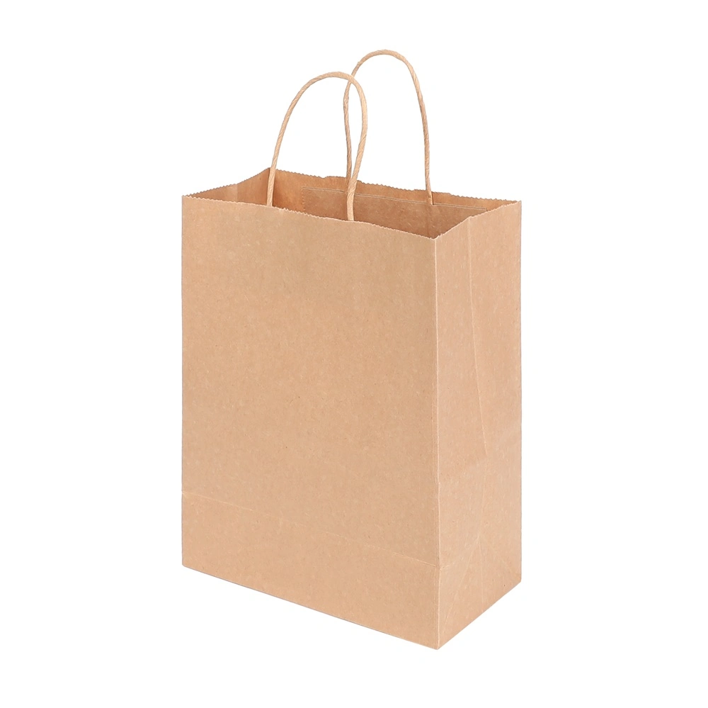 Papel biodegradável de fundo quadrado saco de compras castanho Kraft Paper Saco