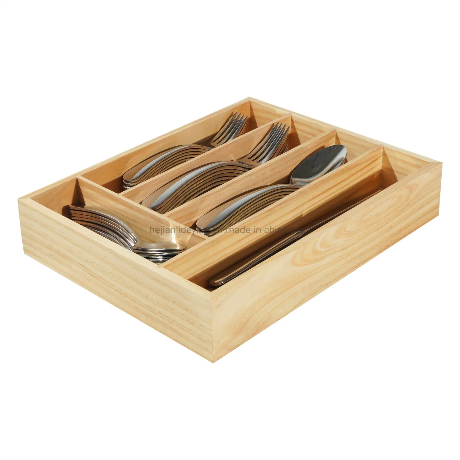 Simple Style Stainless Steel Cutlery Wooden Box Set 40PC
