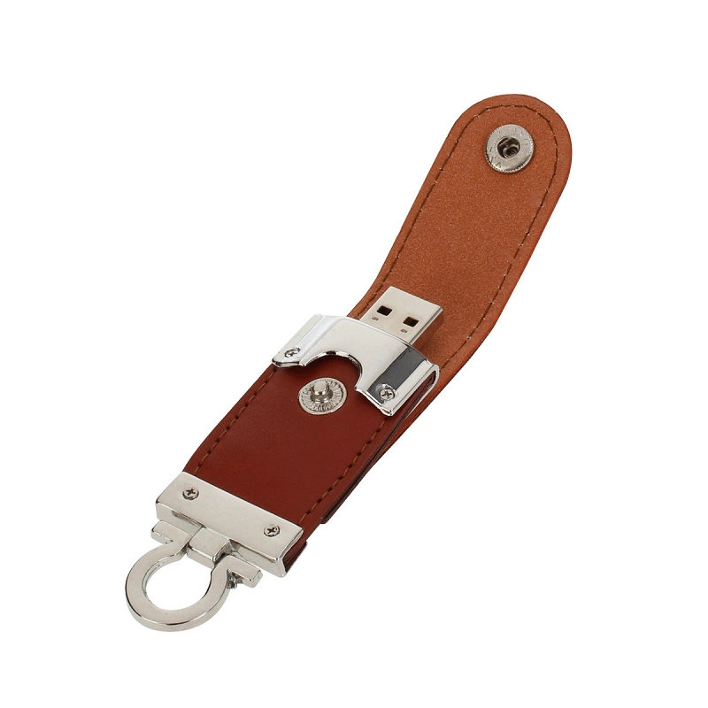 Leather USB Flash Drive USB Memory with Printing Logo or Hotstamping Logo on Leather Part