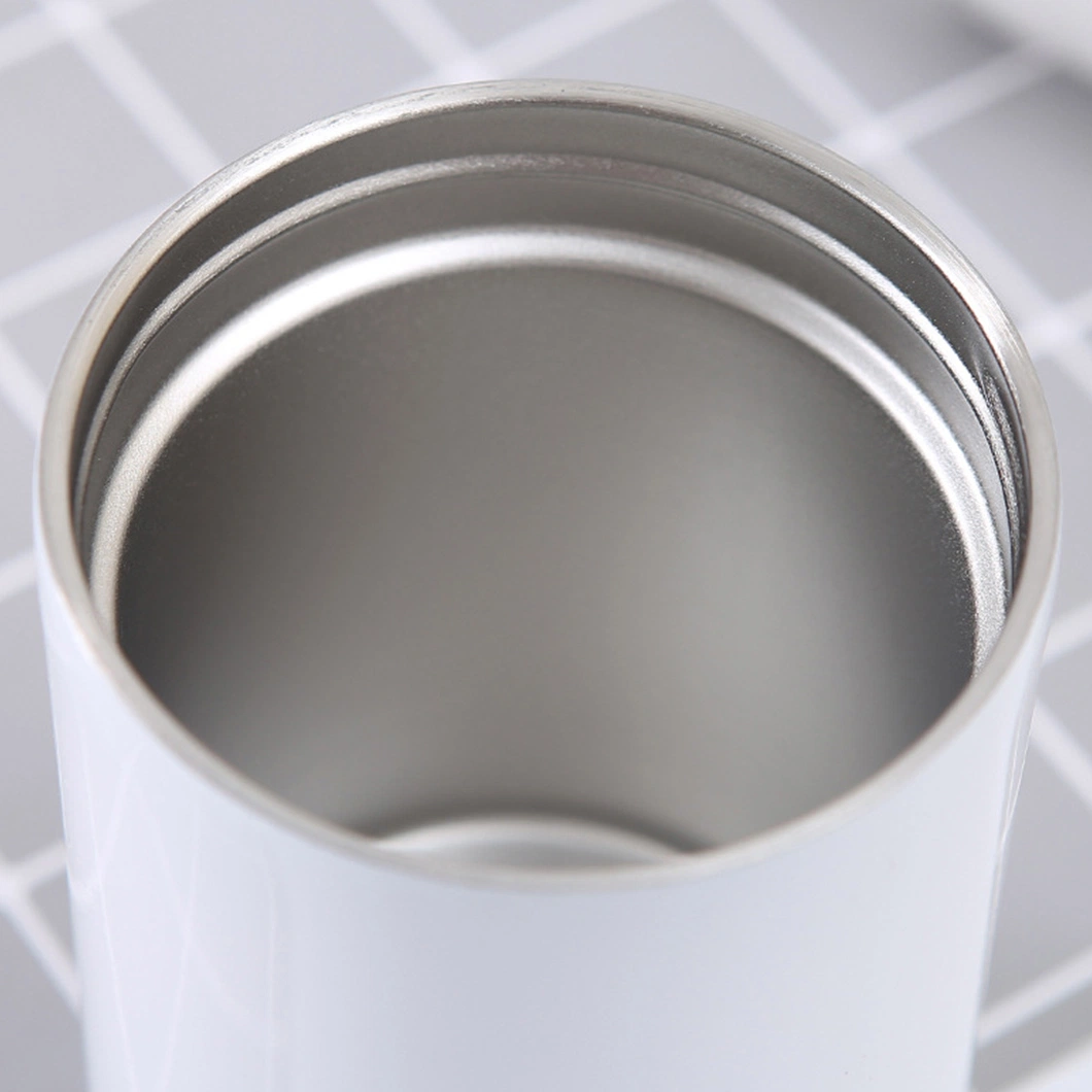 Stainless Steel 12oz Beverage Sleeve Double Wall Slim Can Cooler Insulated Can Tumbler Cooler with 2 Lids