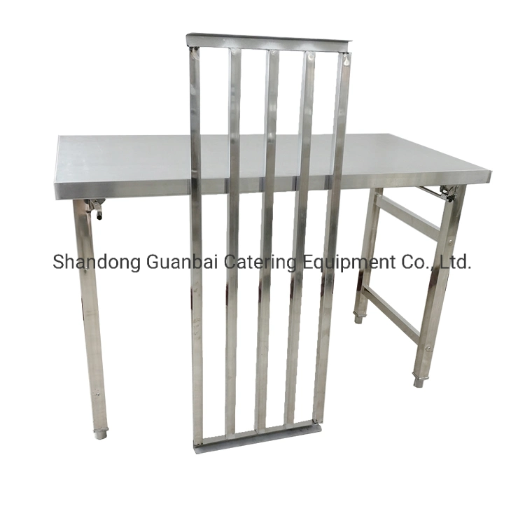 industrial stainless steel work table with frame on three sides