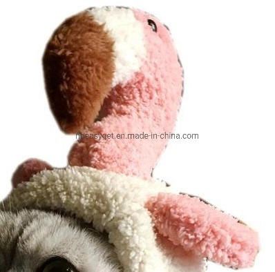 Pet Warm Head Wear Soft Plush Flamingo Head Gear with Chin Strap Cat Dog Head Accessories Daily Wear Party Costume Esg12621