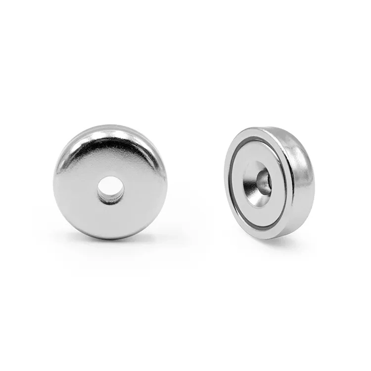 Countersunk Hole Neodymium Magnets Pot 25mm Screw Hook with Nuts and Washer