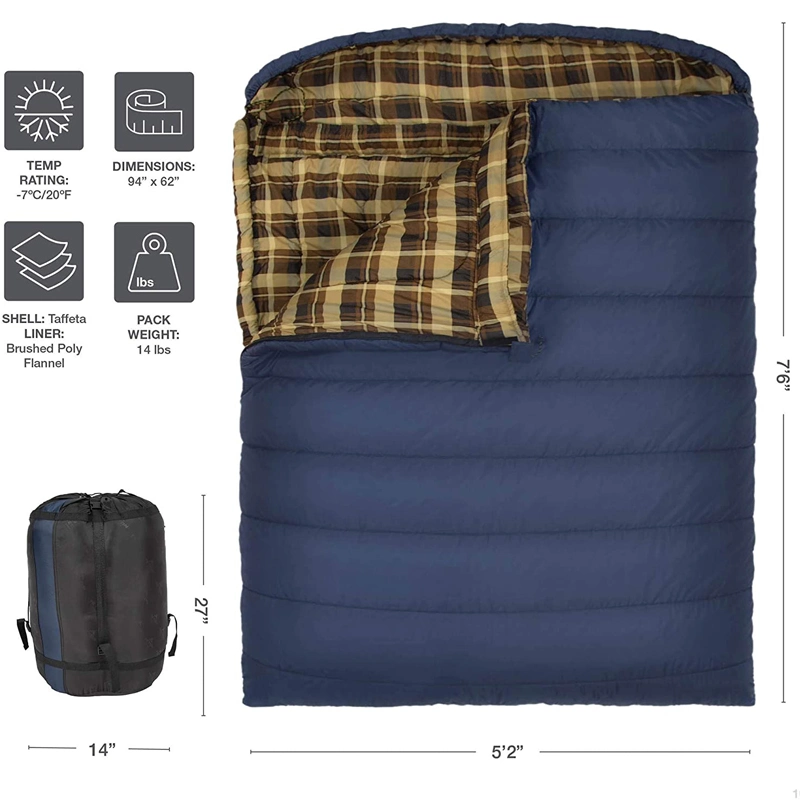 Manufacturer High quality/High cost performance  Camping Comfortable Outdoor Hiking Double Sleeping Bag