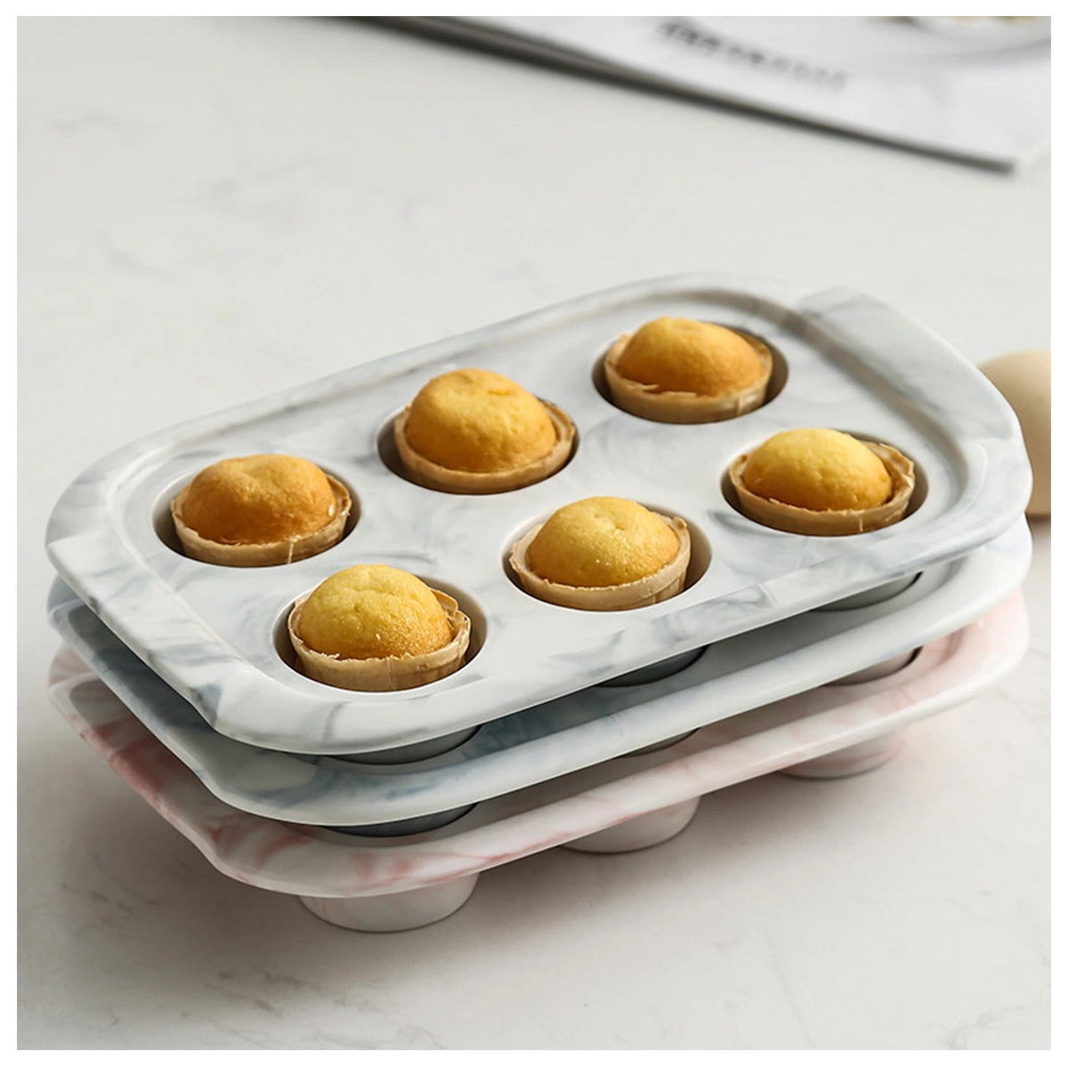 Hot Selling Good Quality Restaurants Kitchen Six-Hole Moulds Baking Ceramic Cake Mold