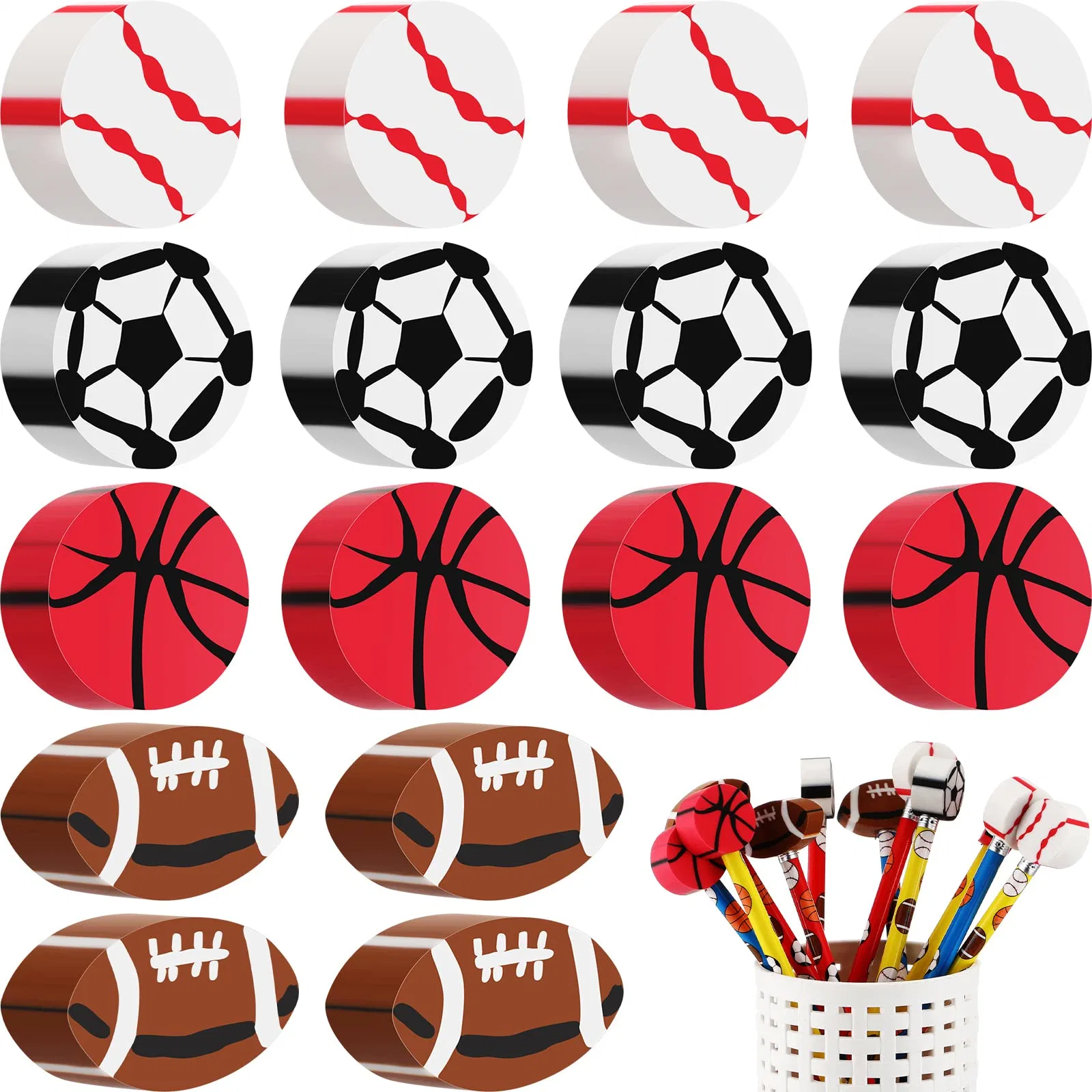 Sport Erasers Basketball Soccer Football Baseball Erasers Fun Erasers Kids Sports Ball Erasers