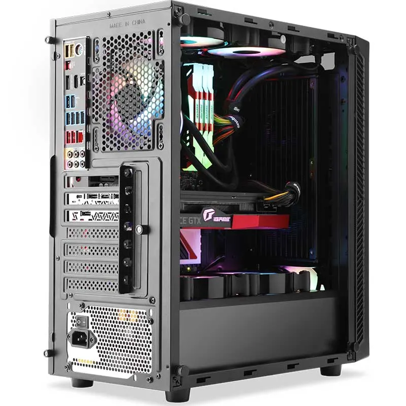 ATX MID Tower Tempered Glass 240 Water Cooler 8 Fan Position Desktop Computer Case