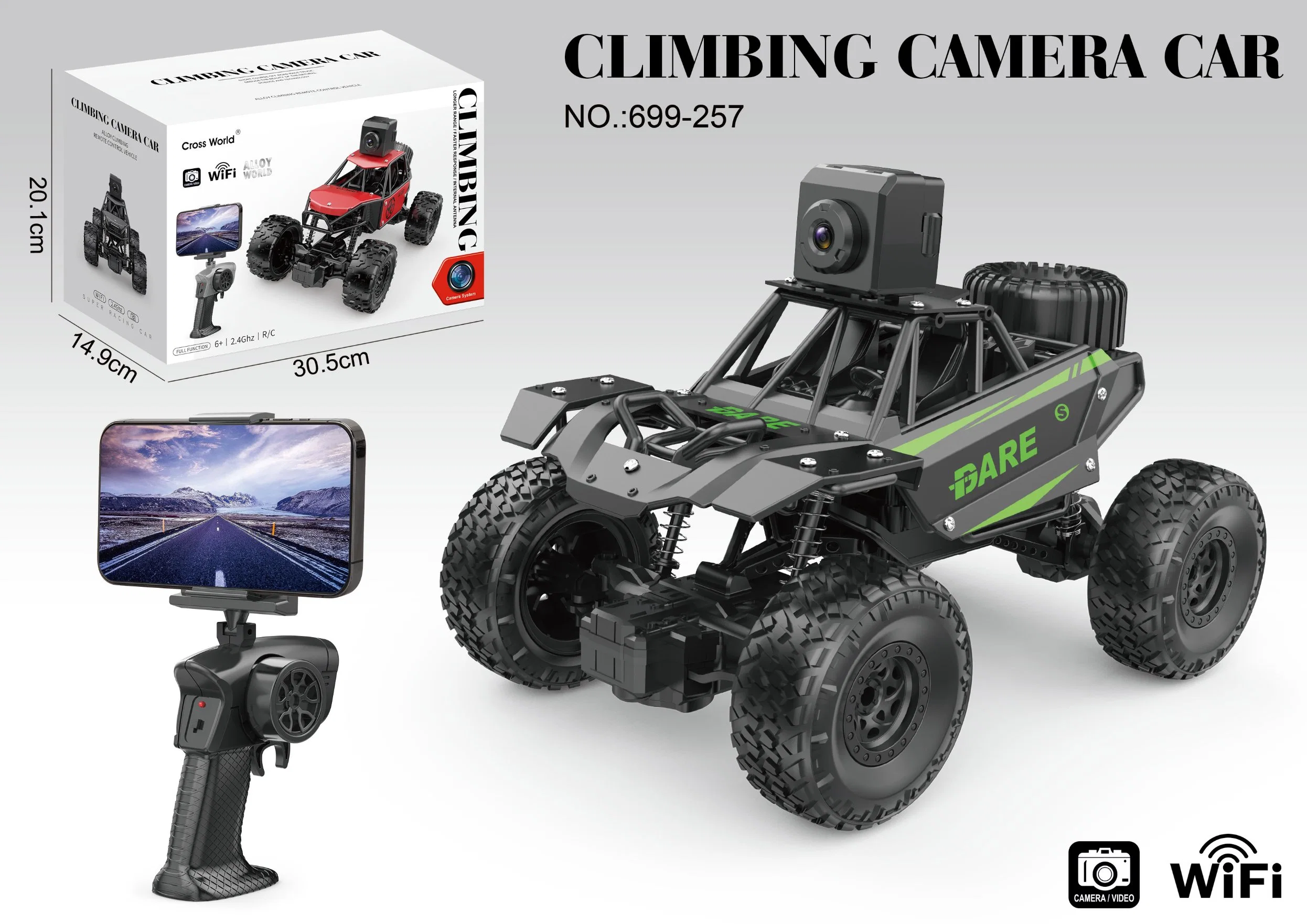 2,4GHz 4WD 1/120 batería para cámara HD FPV WiFi de alta velocidad Hobby RC coche de juguete metal aleación con USB