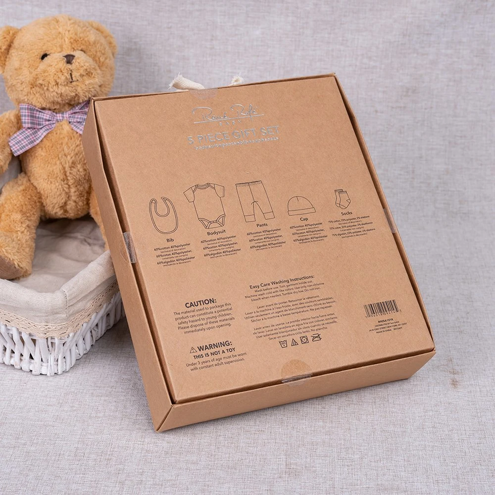 Hersteller Baby Lätzchen Bodysuit Hosen Mütze Socken 5pcs New Born Geschenkset Für Babys