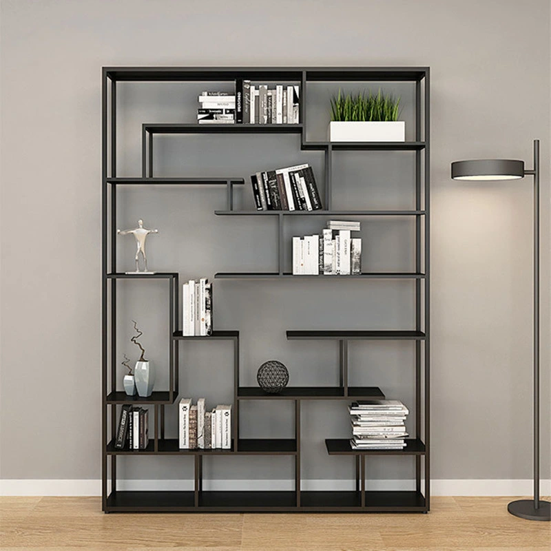 Black Metal Bookshelf Modern Minimalist Study Furniture 0514-2