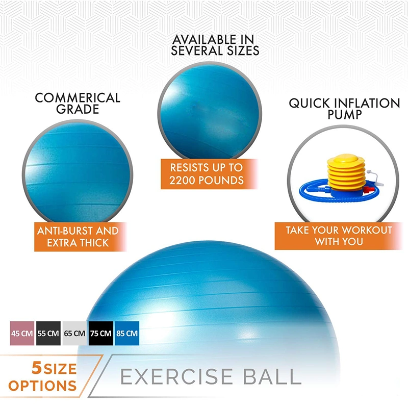 90cm 95cm 100cm 110cm 120cm135cm Eco-Friendly Fitness Exercise Pilates Yoga Gym Ball