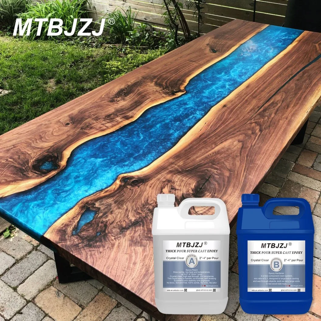 La resina Epoxy ab 10kg+5kg Liquid Crystal Clear para trabajar la madera de árbol Tble Café