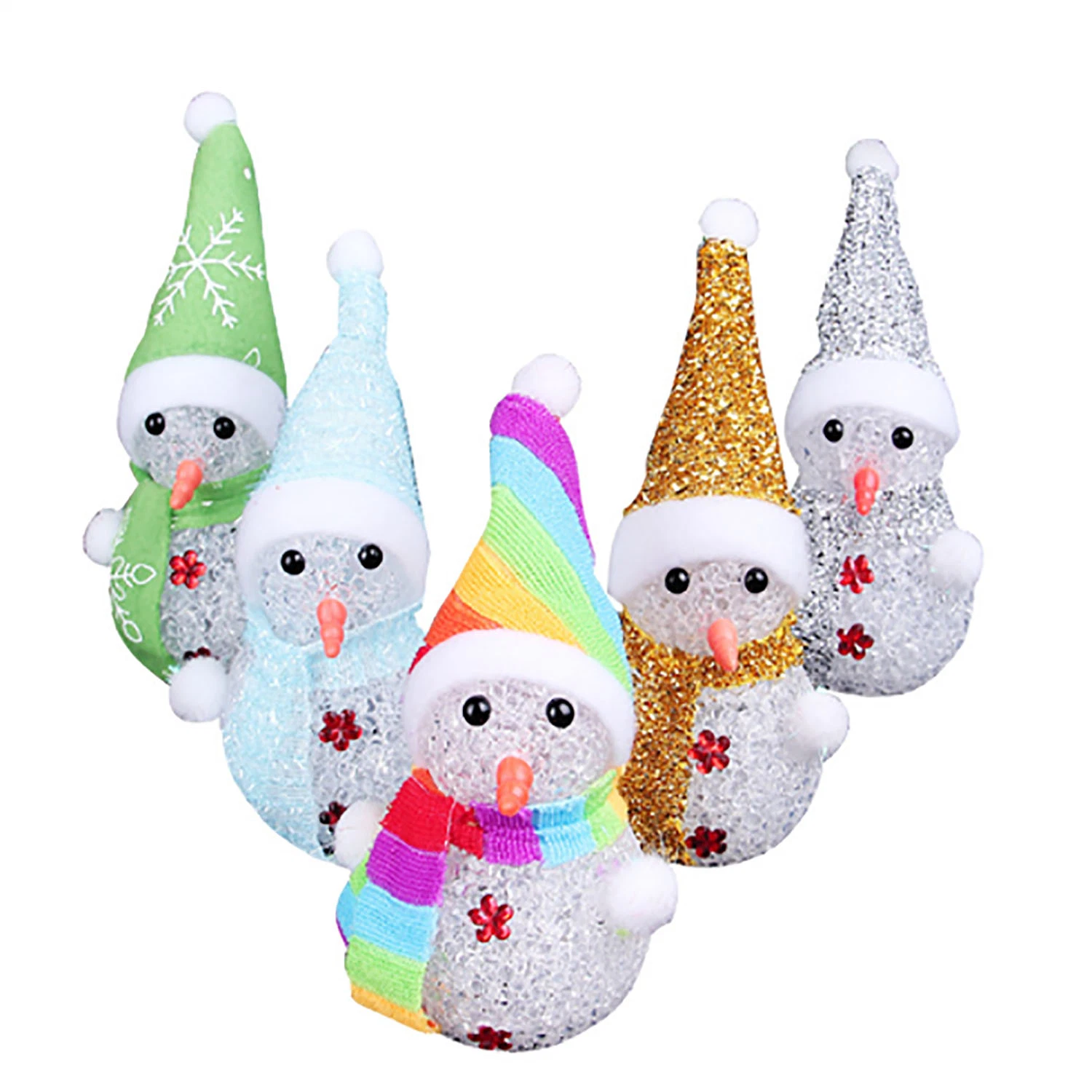 LED Lights Christmas Snowmen Colorful Crystal Grain Christmas Snowman Night Lamp LED