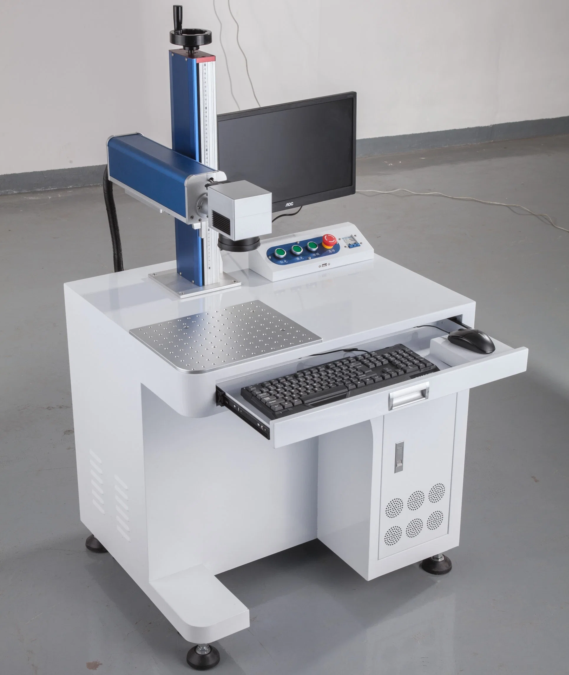 China Elektrische Geräte Cabinet-Typ Faser Laser Marking Machine Hersteller 30W Edelstahl OEM