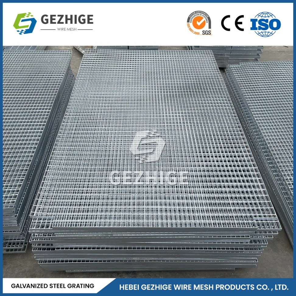 Gezhige Gute Explosionsgeschützte Stahl Gitter Fabrik Edelstahl Gitter China 80 100 101,6 120mm Twisted Cross Bar Pitch Verzinkt Gitterrost Aus Stahl