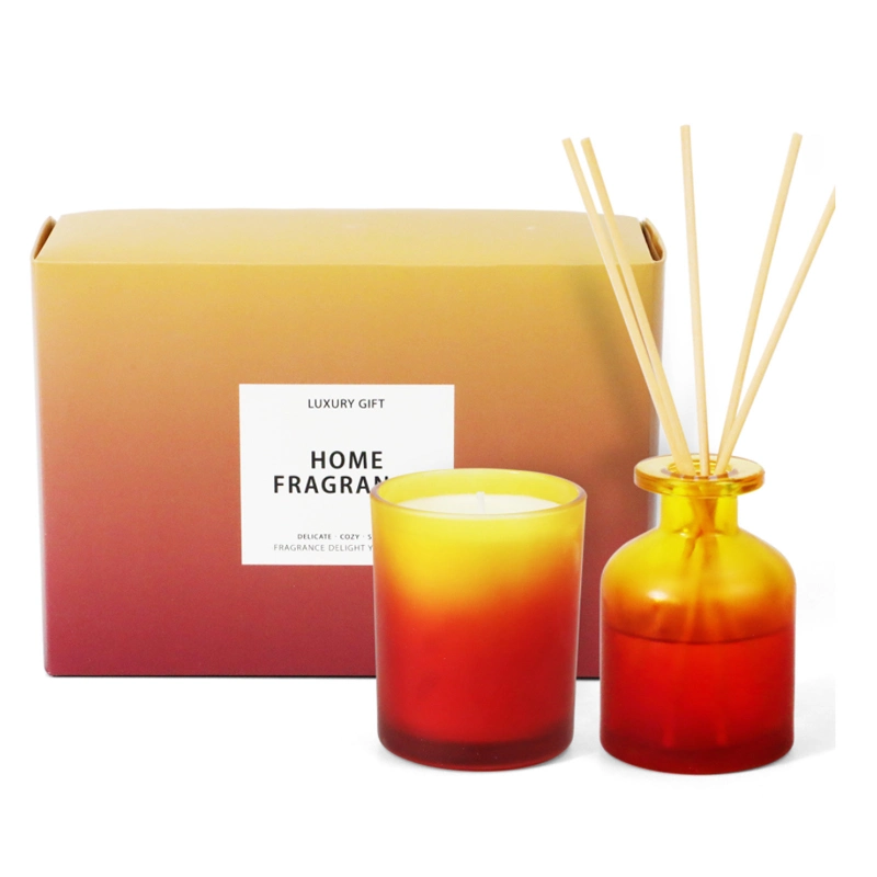 Commerce de gros de cadeaux de promotion de l'Aromathérapie jeu combiné aucun incendie Set de Parfum Bougie parfumée Don d'entreprise de la famille