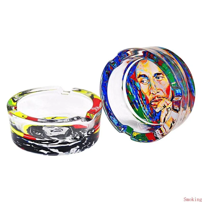 Ashtray Circular Round Box for Tobacco Cigar Smoking Home