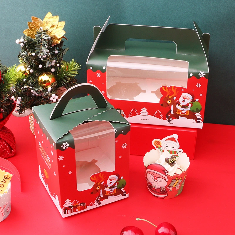 New Year's Christmas Portable Muffin Cake Box Christmas Eve Apple Gift Box Return Gift