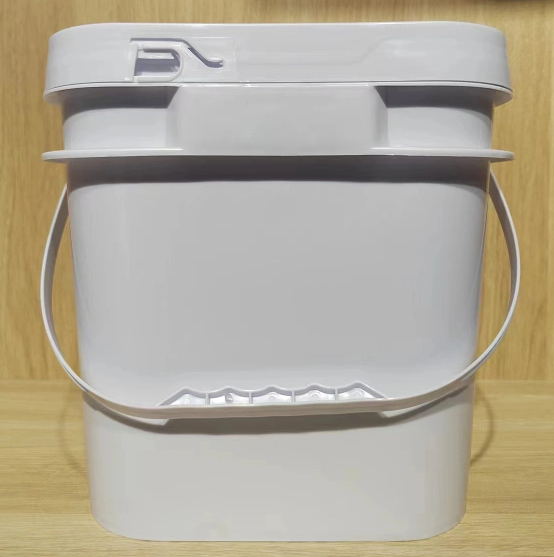Custom 10L Clear Square Plastic Bucket with Lid