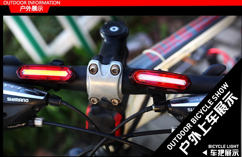 تحذير السلامة ضوء المؤخرة الدراجة الخلفية مصباح المؤخرة الخلفي COB سريع ضوء المؤخرة لدراجة الشحن عبر USB