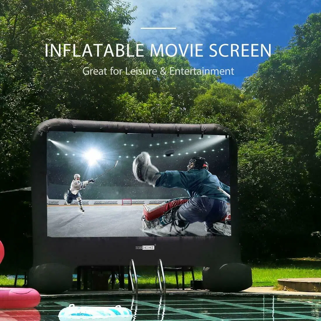 La pantalla de proyección inflable para el cine