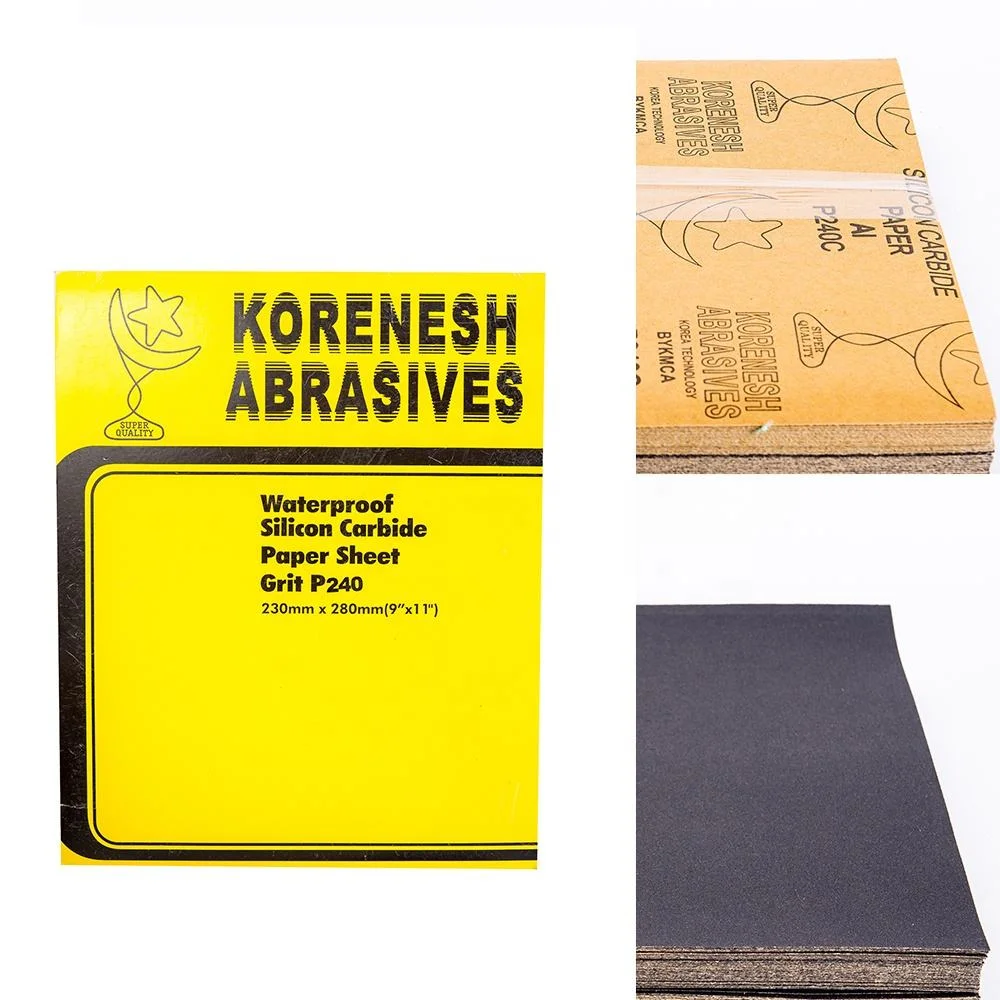 9" X 11" Nass/trocken Schwarz Schleifpapier für Korea Qualität Schleifblätter für Holz Metall Edelstahl