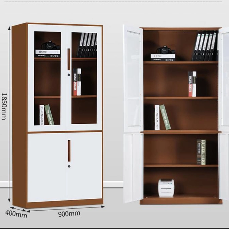 Knock Down Office Furniture Steel Filing Cabinet Documents Storage Specifications with Glass Door